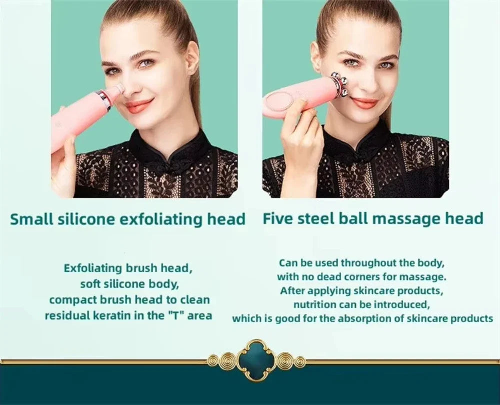 4-in-1 Electric Facial Cleansing Brush | Blackhead Remover, Exfoliator & Skin Massager