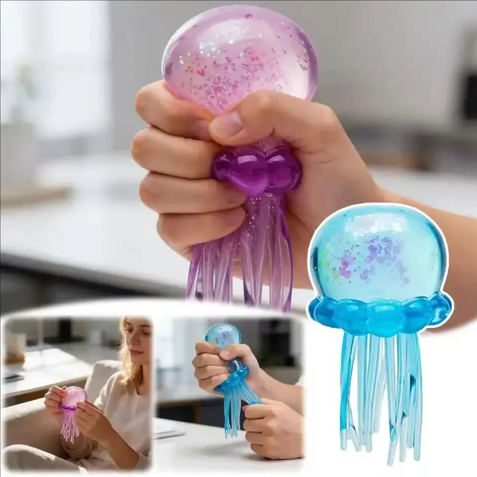 Needoh Fuzz Ball Jellyfish Squishy Blind Box — Stress Relief Sensory Toy