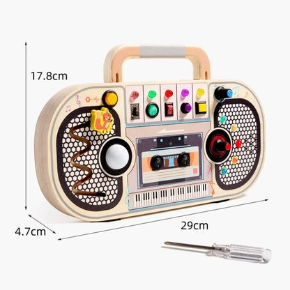 Montessori Toddler Toys Baby Wooden Busy Board Sensory Toys with Light Switch Control Board Fine Motor Activities Toys For Kids