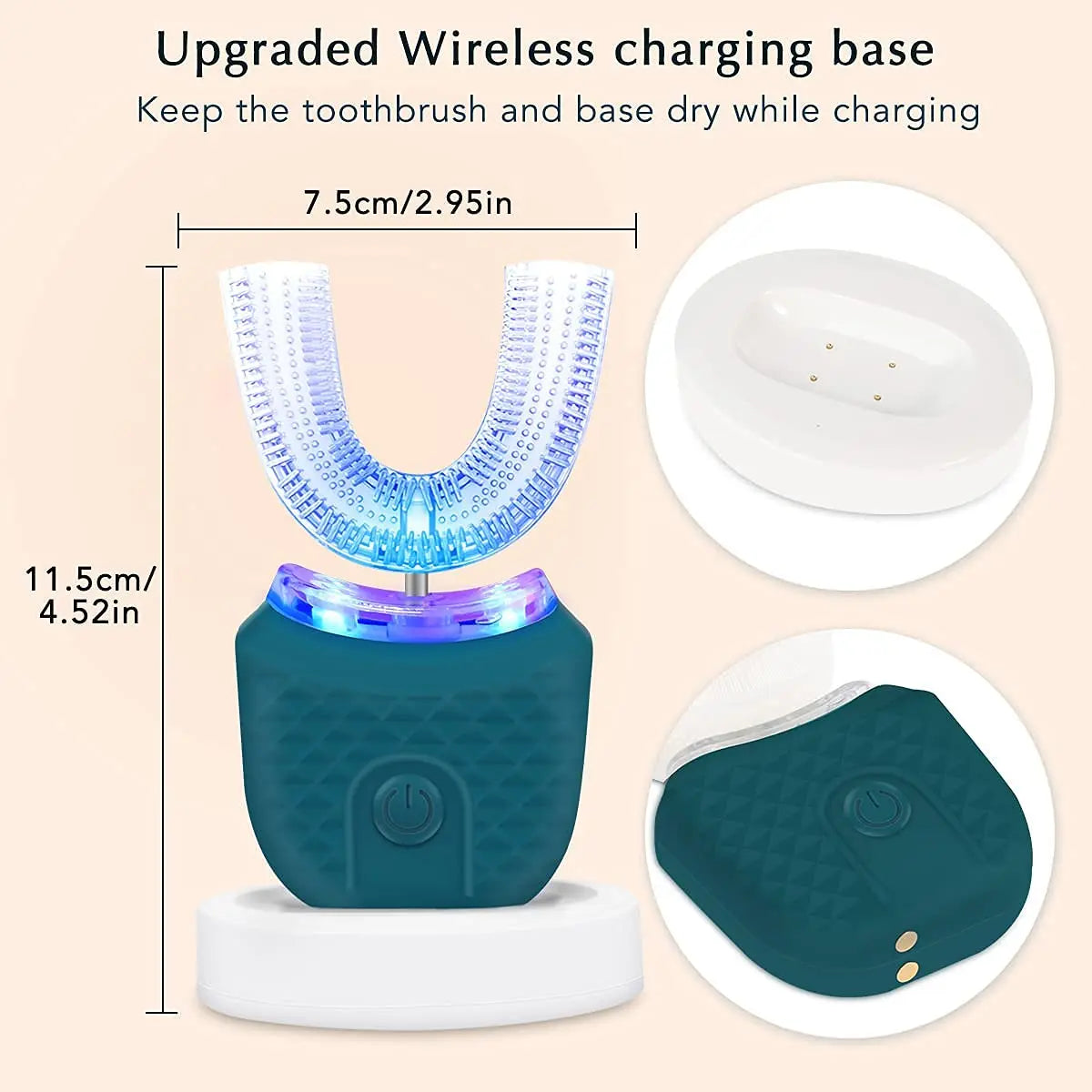 Electric U-Shaped Toothbrush for Adults – 360° Whitening & Gum Care