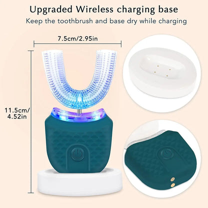Electric U-Shaped Toothbrush for Adults – 360° Whitening & Gum Care