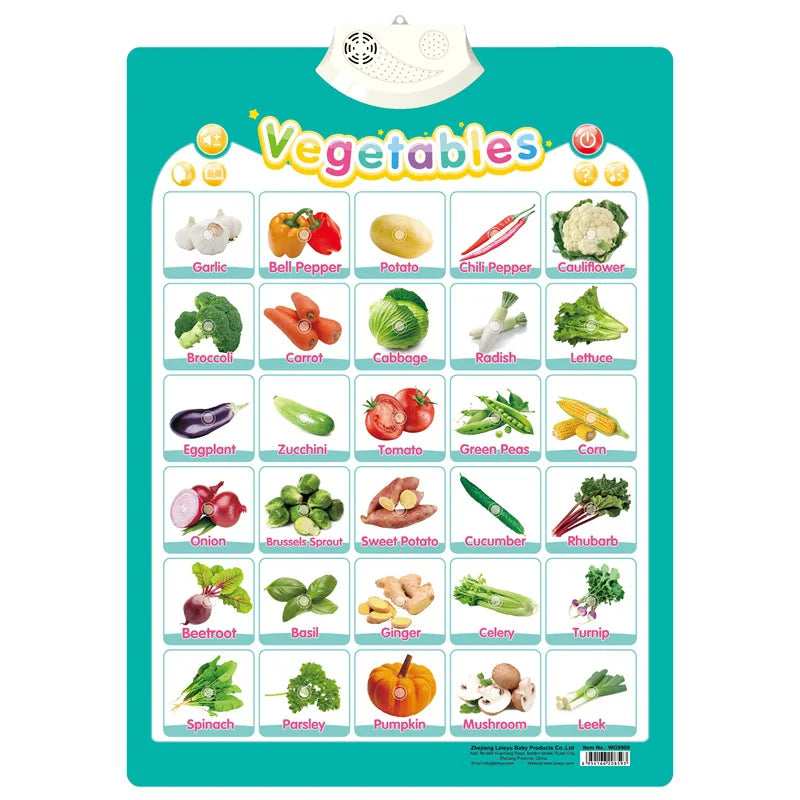 Interactive Talking Poster – Numbers & Alphabet Learning Chart for Toddlers & Kids