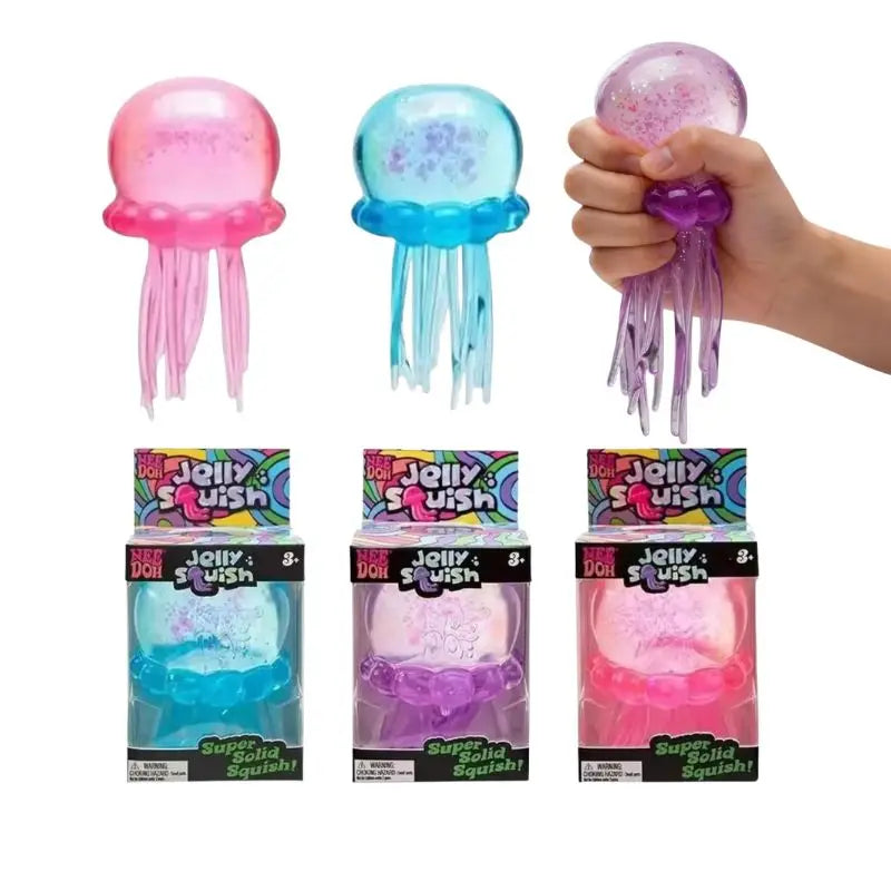 Needoh Fuzz Ball Jellyfish Squishy Blind Box — Stress Relief Sensory Toy