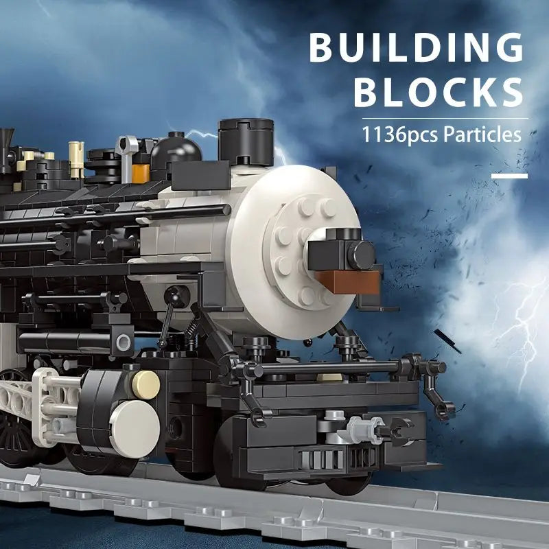 Classic Steam Train Building Block Set German BR01 Big Boy Steam Locomotive Bricks DIY CN5700 Rail Train Assemble Bricks Toys