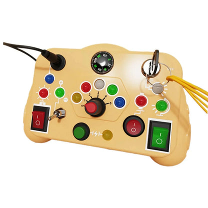 Busy Board Led Lights Switch Sensory Montessori Toys Portable Electric Puzzle Early Educational Puzzle Toy for Toddler Kids Gift