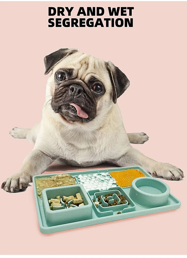 Pet Slow Feeder Bowl with Lick Mat & Suction Cups | Anxiety Relief for Dogs & Cats