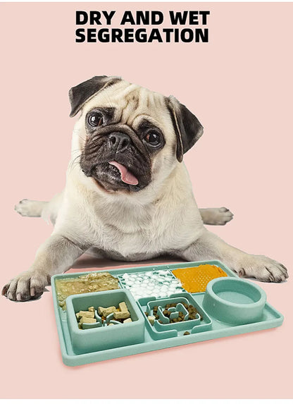 Pet Slow Feeder Bowl with Lick Mat & Suction Cups | Anxiety Relief for Dogs & Cats
