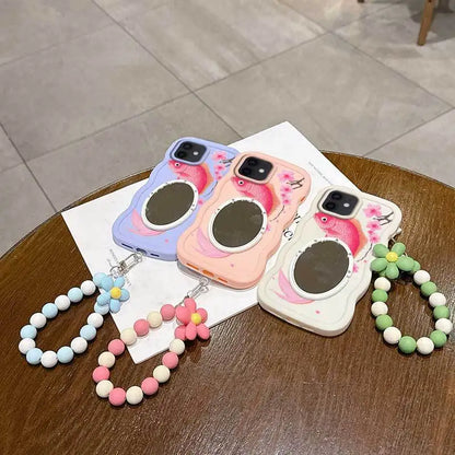 3-in-1 Floral Petals Phone Case Bundle – Case + Lanyard + Stand | iPhone 7 to 15