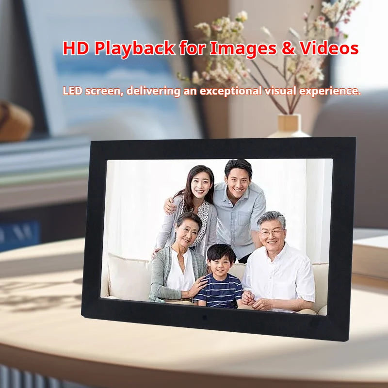10 Inch Digital Photo Frame | 1280x800 HD IPS | 1080P Video | Music | Calendar | Remote Control