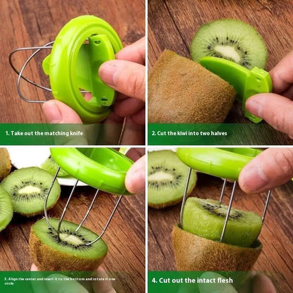 Kiwi Cutter & Peeler – Stainless Steel Fruit Slicer with Lemon Peeling Tool & Salad Maker