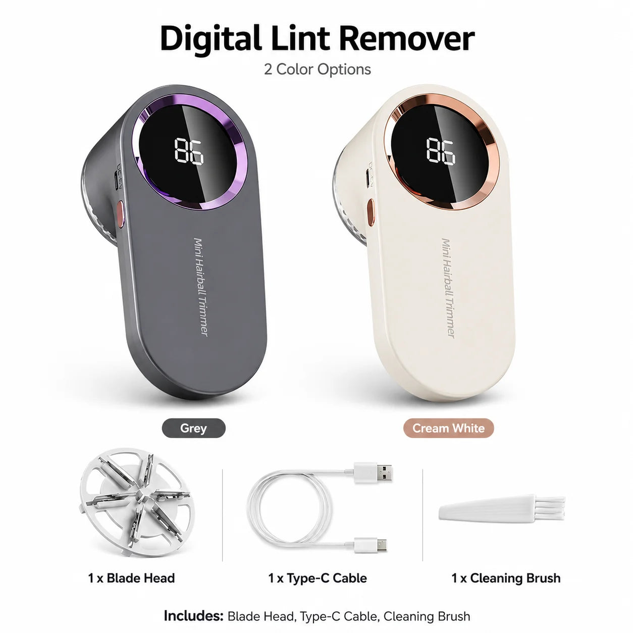 Electric Fabric Shaver | USB Rechargeable Lint Remover | LED Display | Clothes Defuzzer