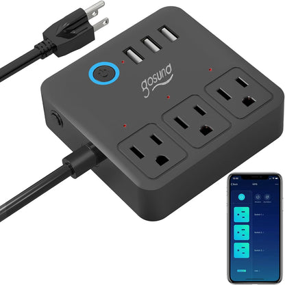Smart WiFi Power Strip | Surge Protector | 3 USB Ports | App Control | Home & Office