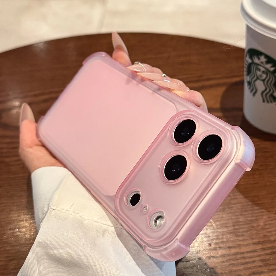 Matte Clear Phone Case with Holder – Magnetic, Shockproof & Anti-Scratch | iPhone 11–17 Pro Max, Air, 16E, XS, XR