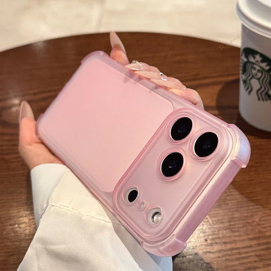 Matte Clear Phone Case with Holder – Magnetic, Shockproof & Anti-Scratch | iPhone 11–17 Pro Max, Air, 16E, XS, XR