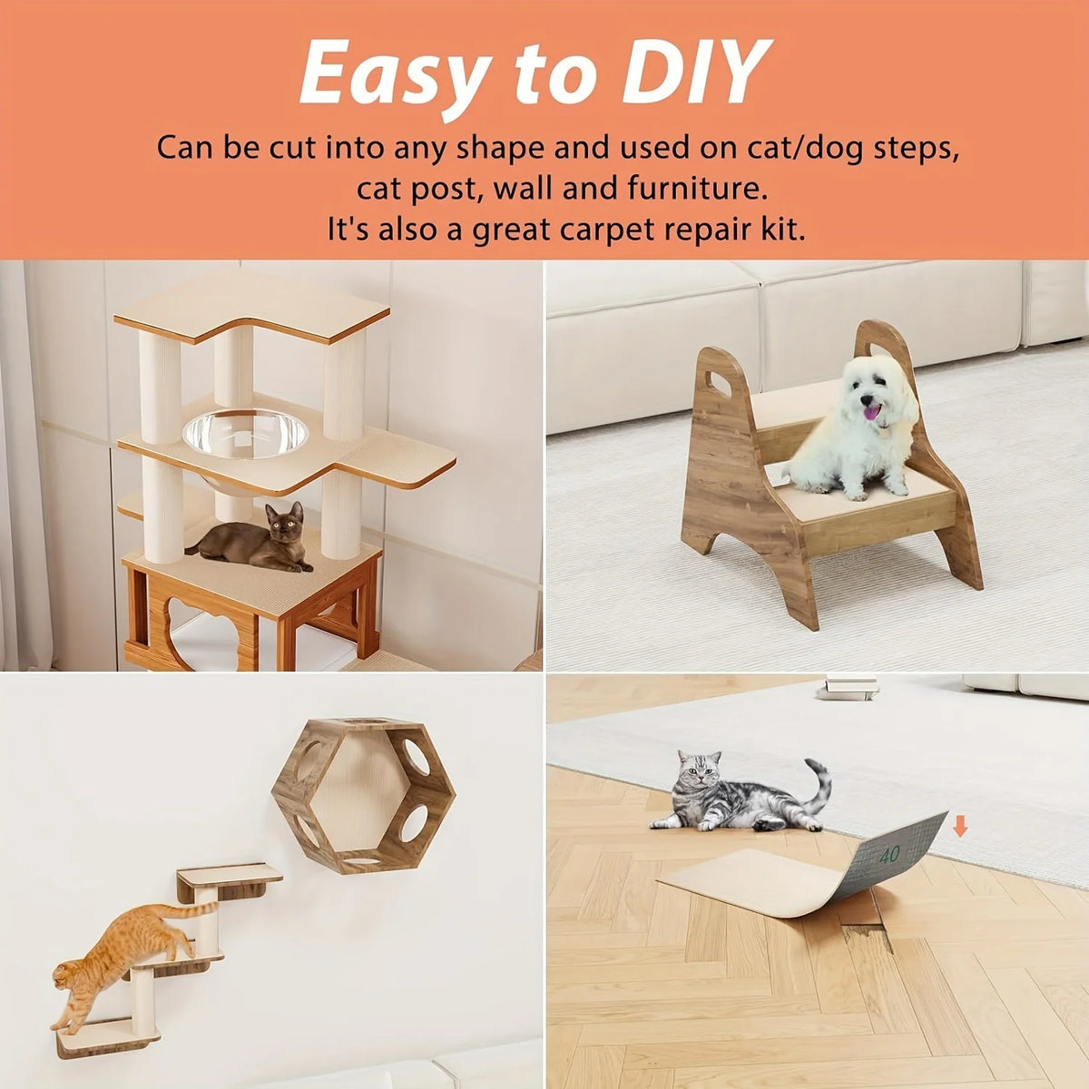 Cat Scratching Mat – Self-Adhesive Furniture Protector for Healthy Claws (30x100CM)