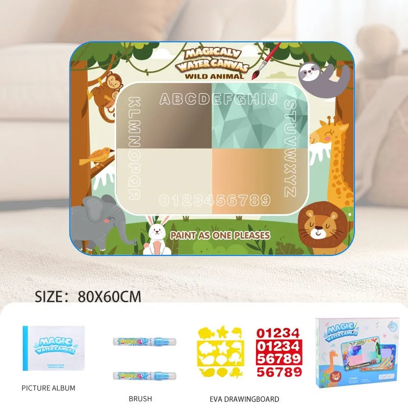 Water Doodle Mat Kids Painting Writing Color Doodle Drawing Mat Toy Bring Magic Pens Educational Toys for Girl Boy Toddler Gift