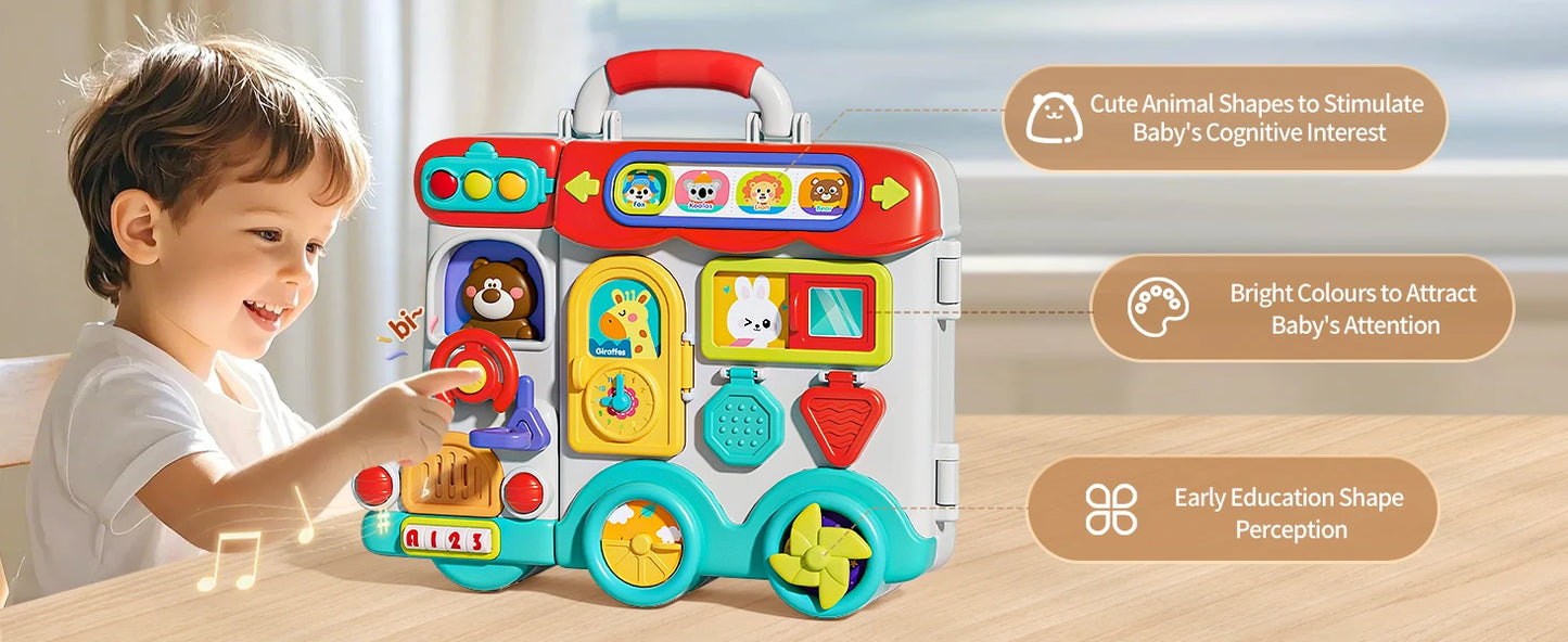 Montessori Busy Board with Switches Sensory Toys for Toddlers to Learn Life Skills