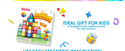 JOYFY 66PCS Magnetic Building Tiles Toys Durable and Creative STEM Building for Kids Aged 3-8 Educational Montessori Toys Gift