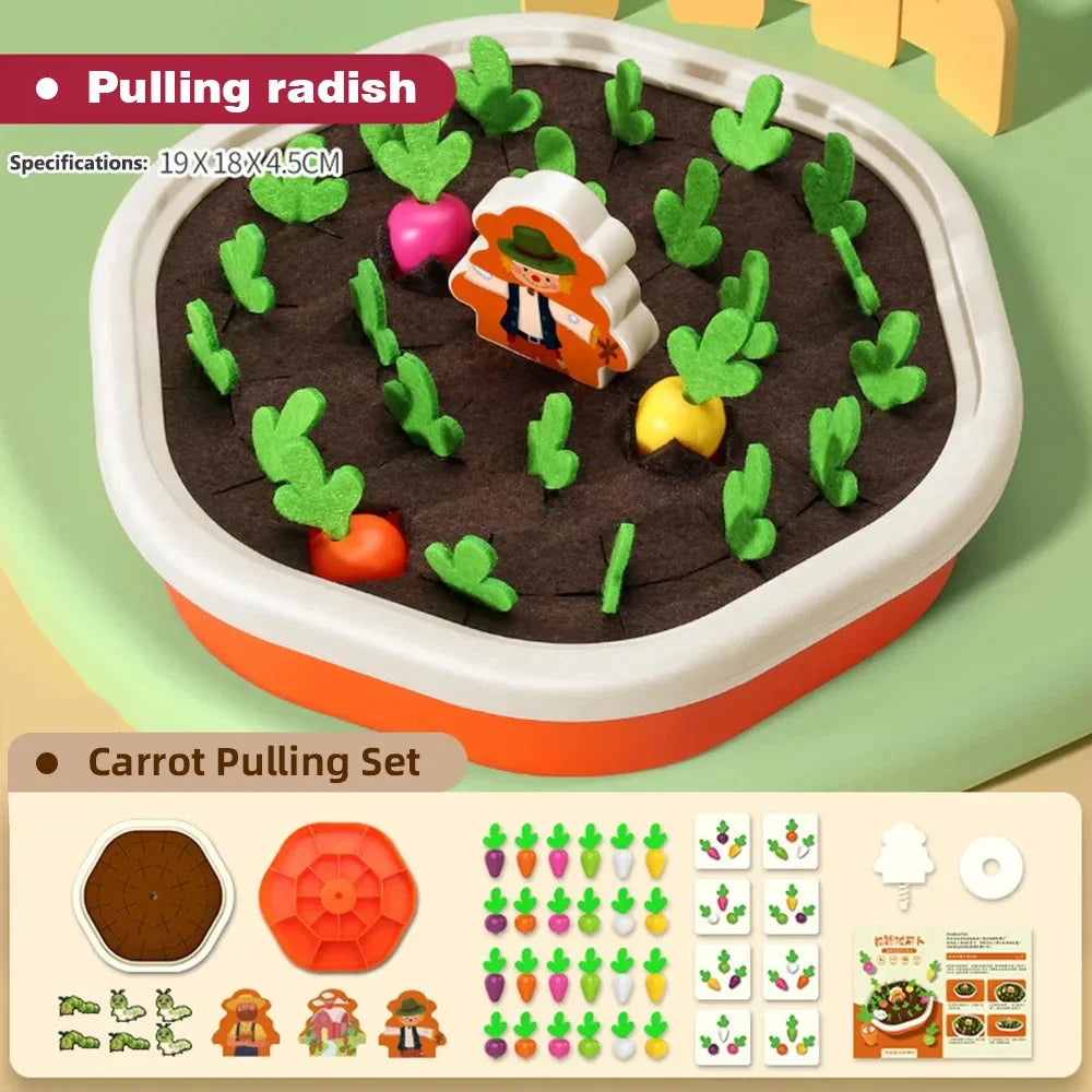 Kids Pull-Out Radish Toy | Color Recognition & Early Learning Game
