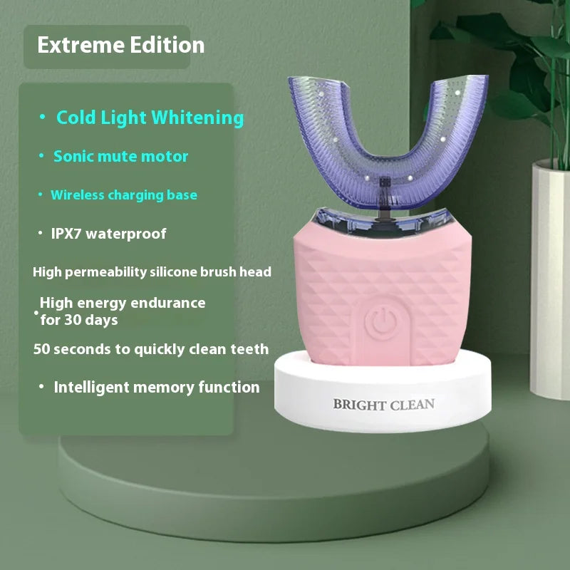 Electric U-Shaped Toothbrush for Adults – 360° Whitening & Gum Care
