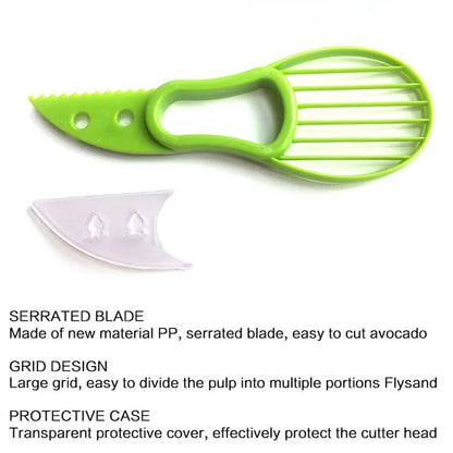 3-in-1 Avocado Slicer, Pitter & Peeler — Food-Grade Plastic Kitchen Tool