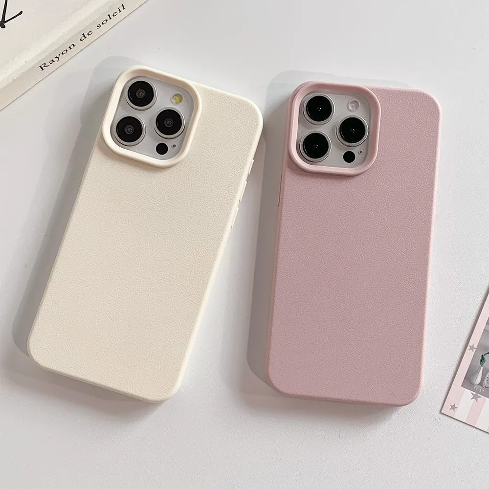 Leather-Style Soft TPU Phone Case – Shockproof & Anti-Scratch | iPhone 11 to 17 Pro Max, Air