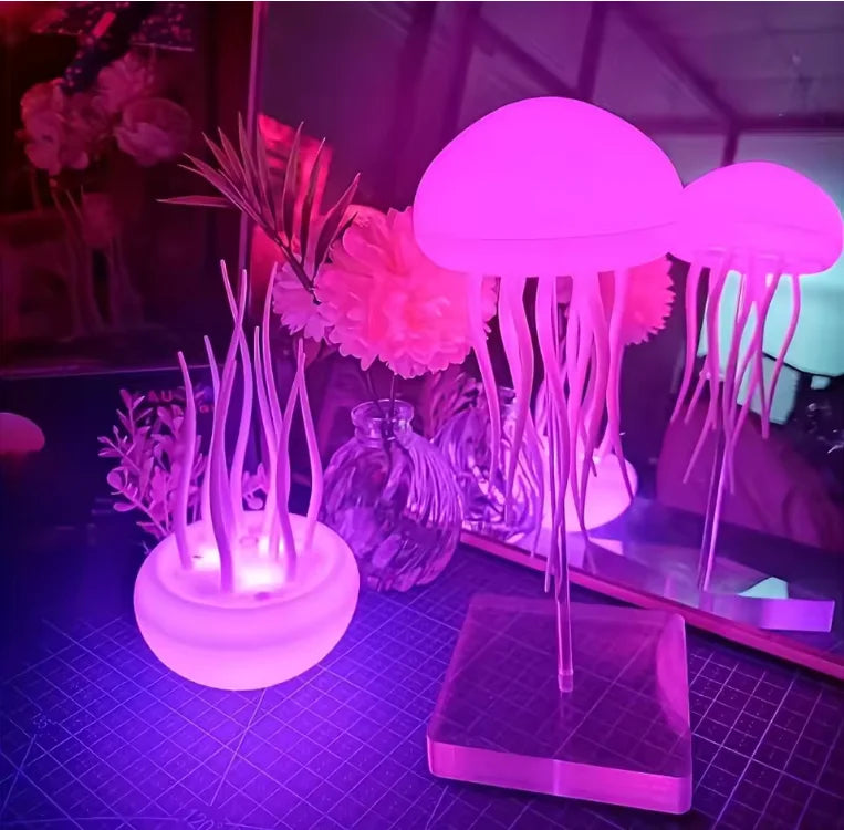 Cartoon Jellyfish Night Light – Voice-Activated LED RGB Bedside Lamp