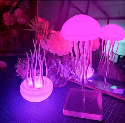 Cartoon Jellyfish Night Light – Voice-Activated LED RGB Bedside Lamp