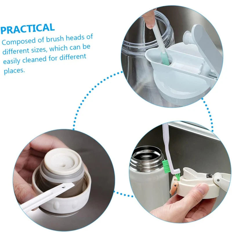 Household Cleaning Brush Set | Bottle, Straw, Window & Crevice Brushes