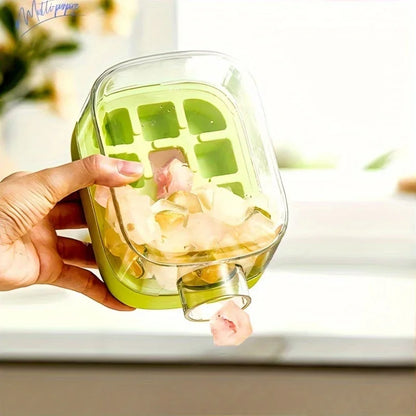 Ice Cube Bottle with Straw – Press & Release Ice Maker
