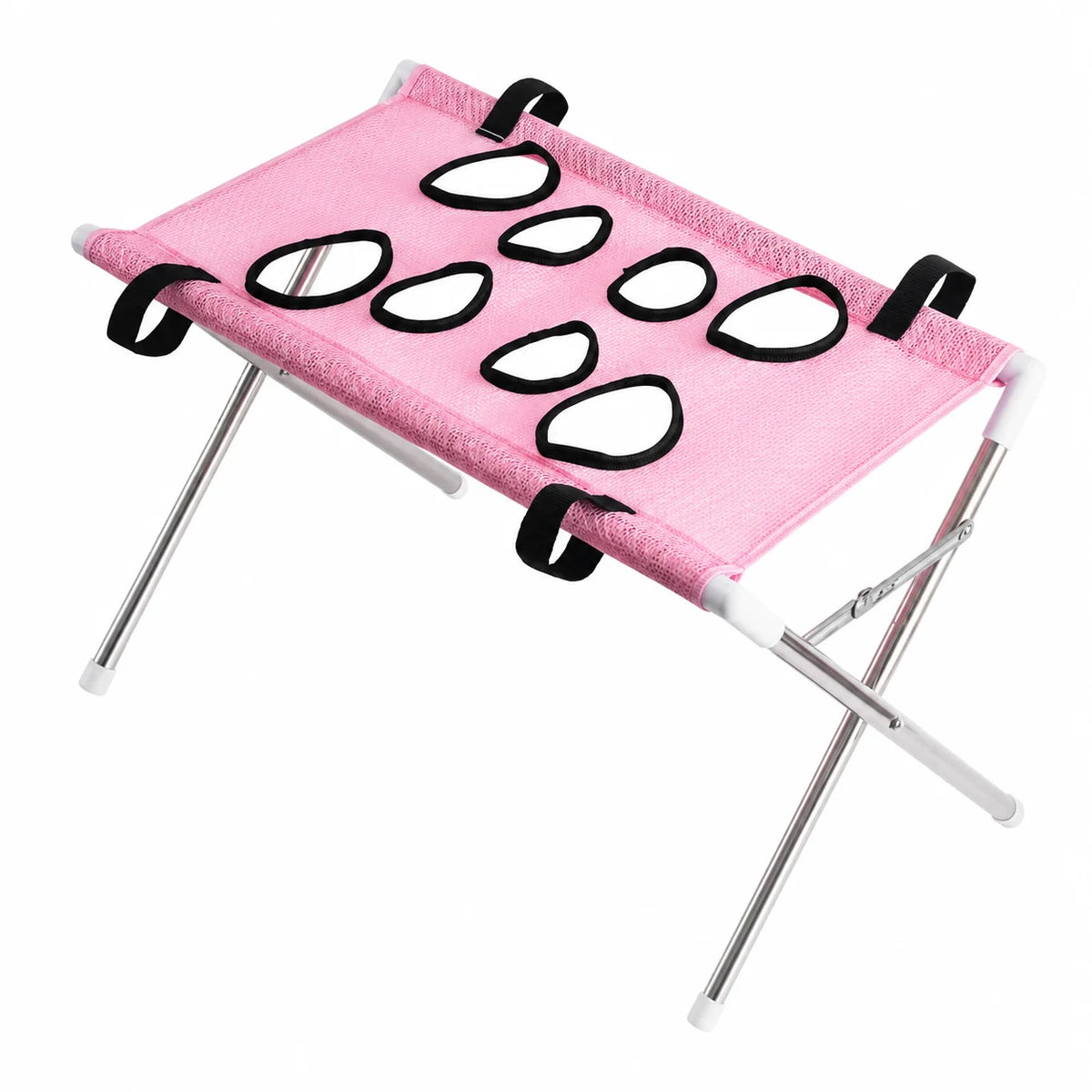 Foldable Pet Grooming Hammock Stand | Cat & Dog Bathing Rack with Quick-Dry Mesh
