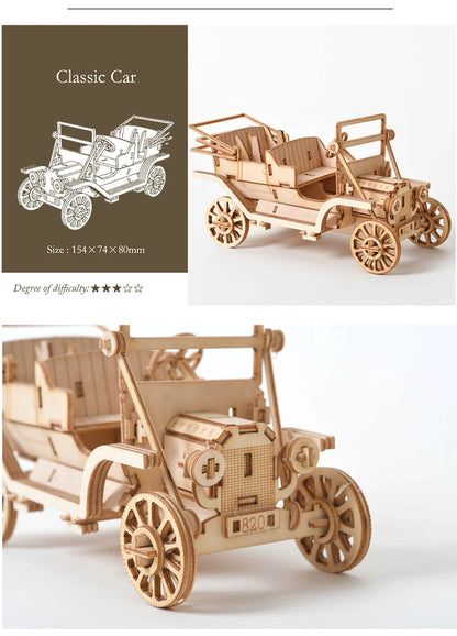 DIY 3D Wooden Puzzle for Assembly Puzzle Laser Cutting Sailing Ship Biplane Steam Locomotive Train Toy DIY Kit for