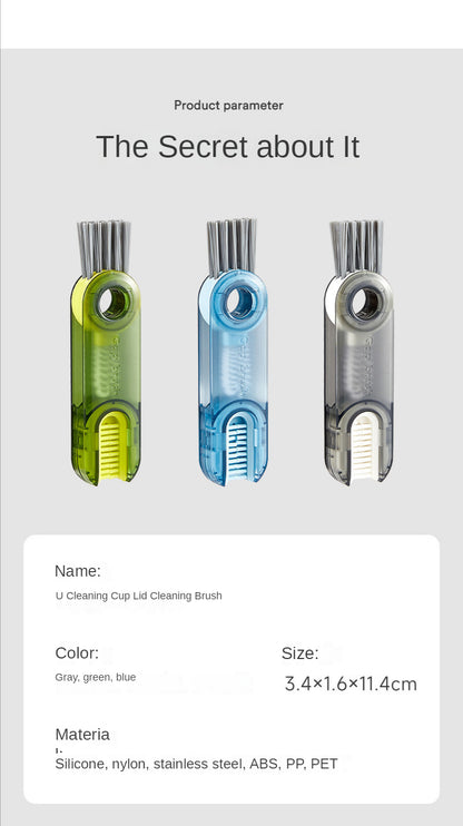 3-in-1 Multifunctional Cleaning Brush — Cup Lids, Thermos & Bottle Caps