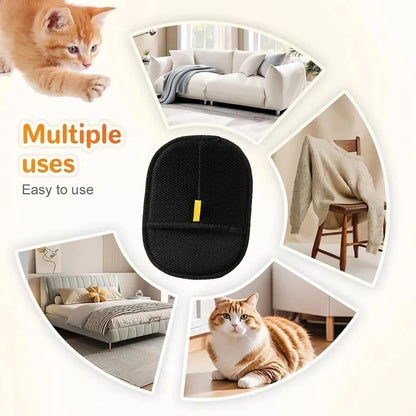 Cat Grooming Gloves – Electrostatic Pet Hair Remover for Sofa, Carpet & Clothes (2pcs)