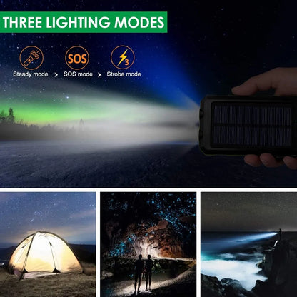 Solar Power Bank 80000mAh – Portable Charger with LED Light for All Smartphones