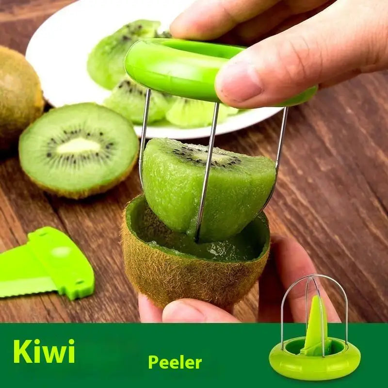 Kiwi Cutter & Peeler – Stainless Steel Fruit Slicer with Lemon Peeling Tool & Salad Maker