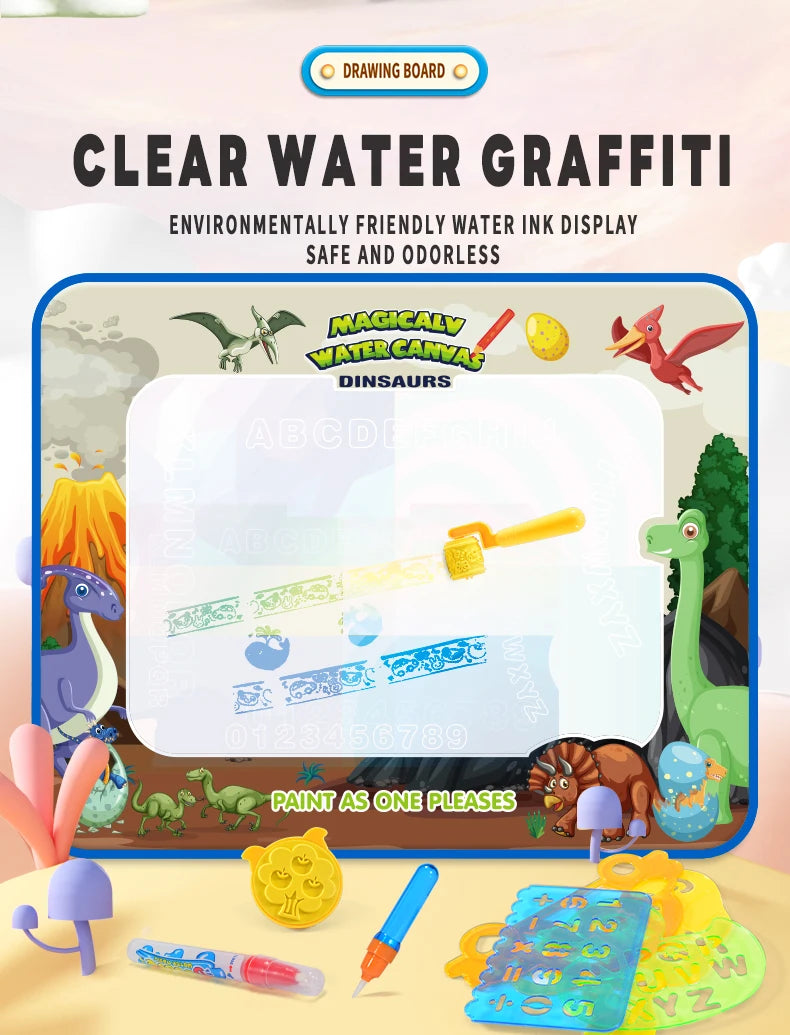 Water Doodle Mat Kids Painting Writing Color Doodle Drawing Mat Toy Bring Magic Pens Educational Toys for Girl Boy Toddler Gift