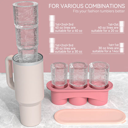 Cylinder Ice Cube Tray for Stanley Cup – Silicone Mold with Lid & Stanley Accessories