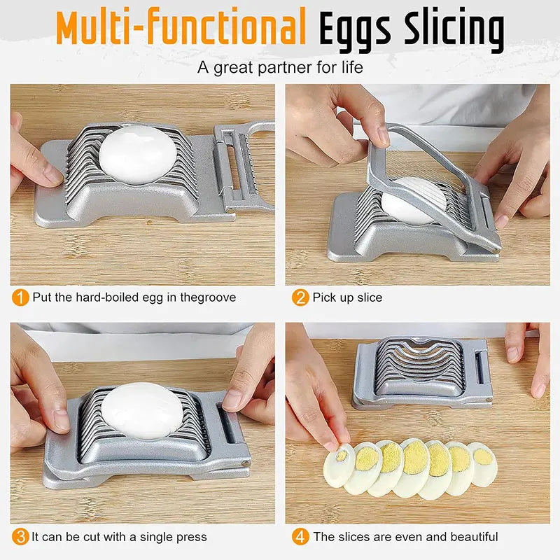 Heavy Duty Aluminium Egg Slicer — Multi-Use Fruit & Egg Dicer