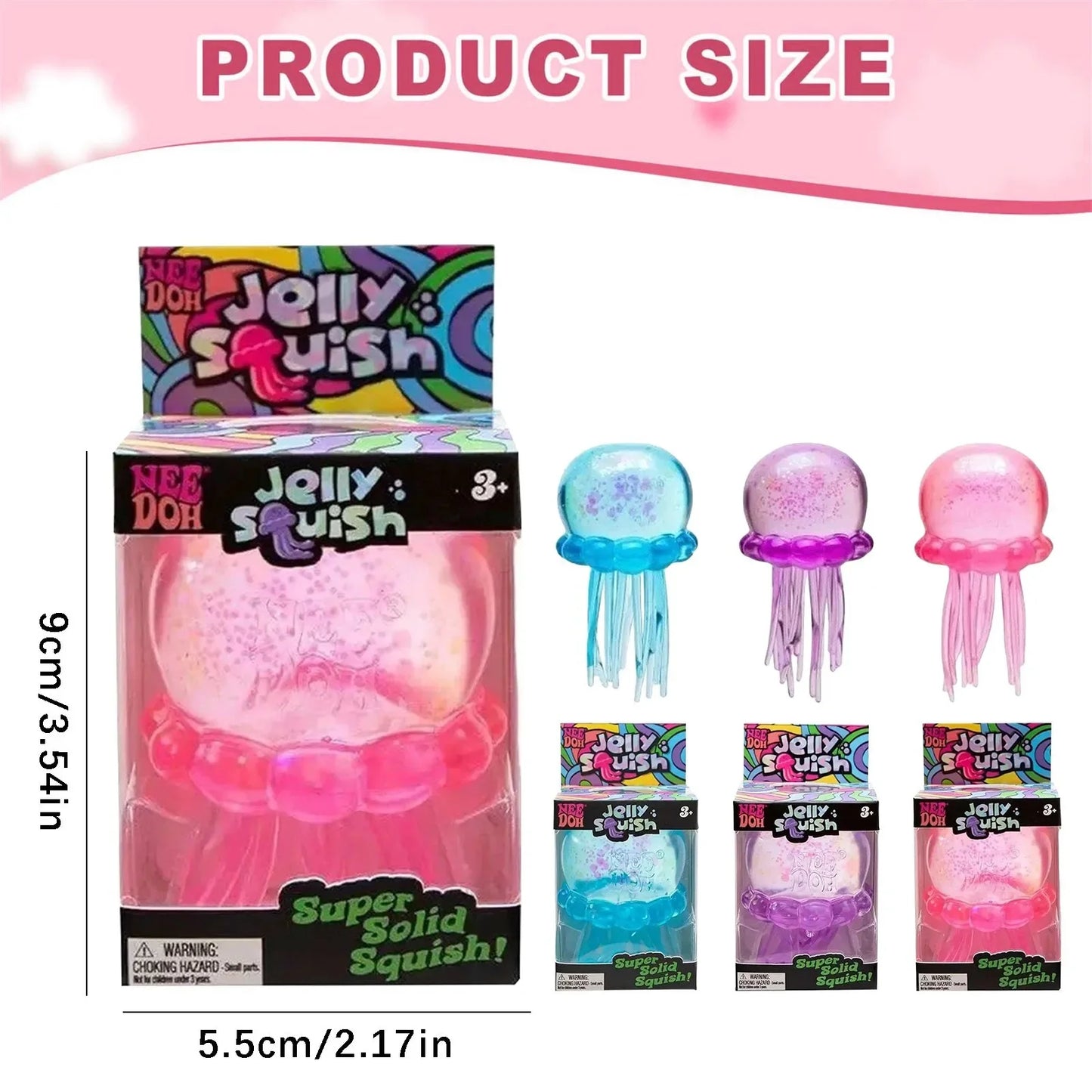 Needoh Fuzz Ball Jellyfish Squishy Blind Box — Stress Relief Sensory Toy