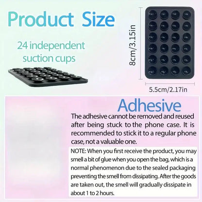 Silicone Suction Phone Holder Mat – Anti-Slip Wall Mount & Desk Stand | No-Drill Phone Grip