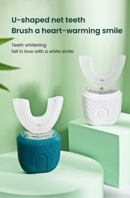 Electric U-Shaped Toothbrush for Adults – 360° Whitening & Gum Care