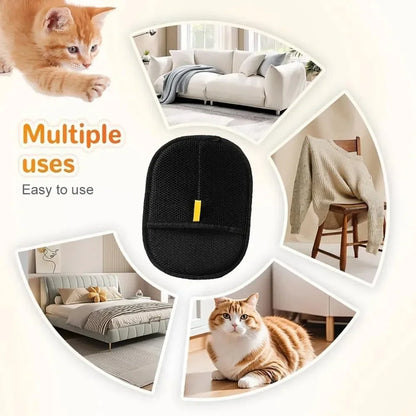 Cat Grooming Gloves – Electrostatic Pet Hair Remover for Sofa, Carpet & Clothes (2pcs)