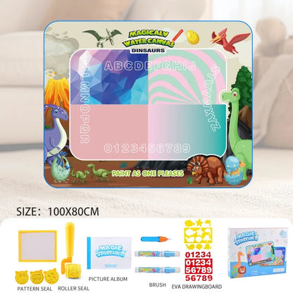 Water Doodle Mat Kids Painting Writing Color Doodle Drawing Mat Toy Bring Magic Pens Educational Toys for Girl Boy Toddler Gift
