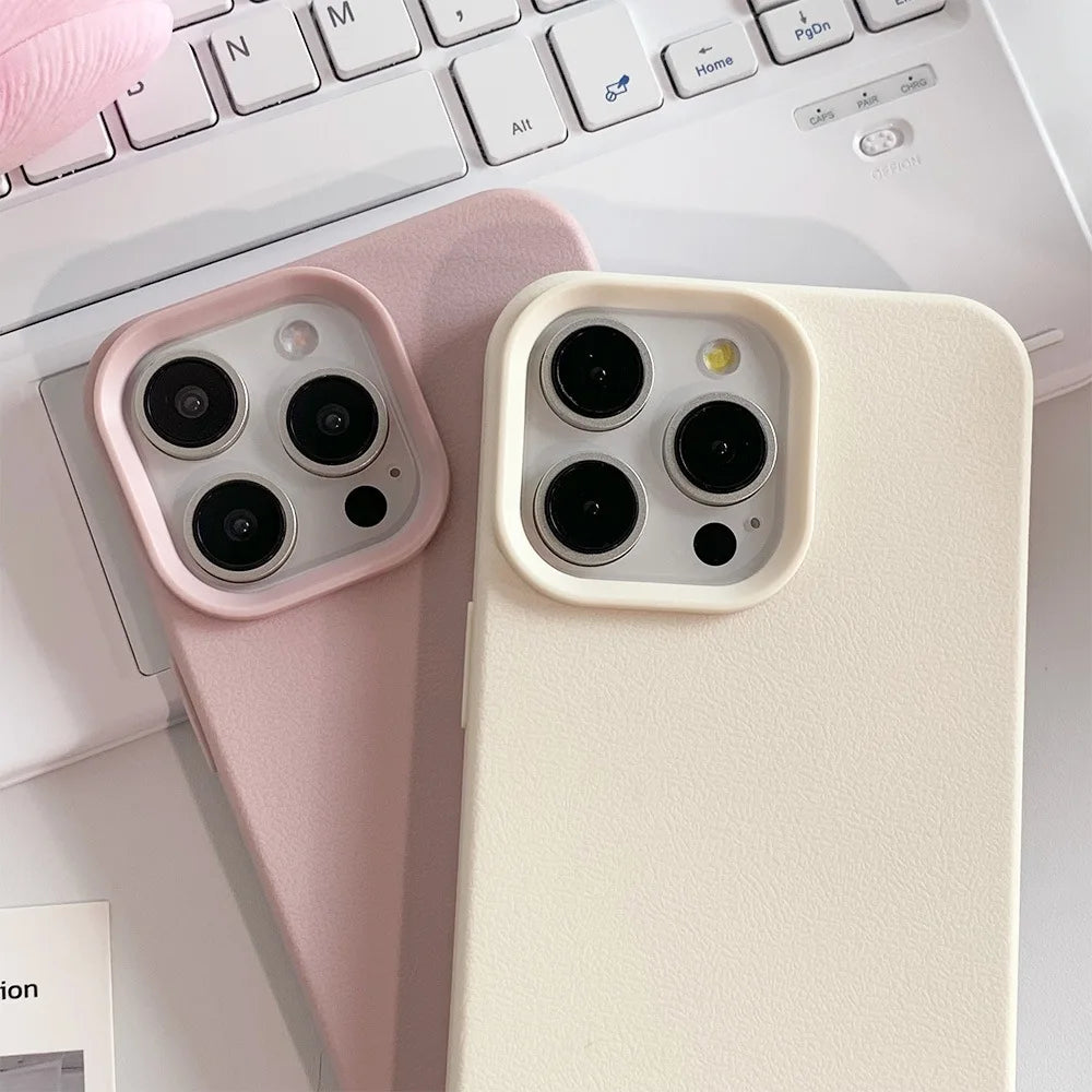 Leather-Style Soft TPU Phone Case – Shockproof & Anti-Scratch | iPhone 11 to 17 Pro Max, Air