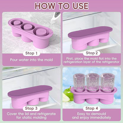 Cylinder Ice Cube Tray for Stanley Cup – Silicone Mold with Lid & Stanley Accessories