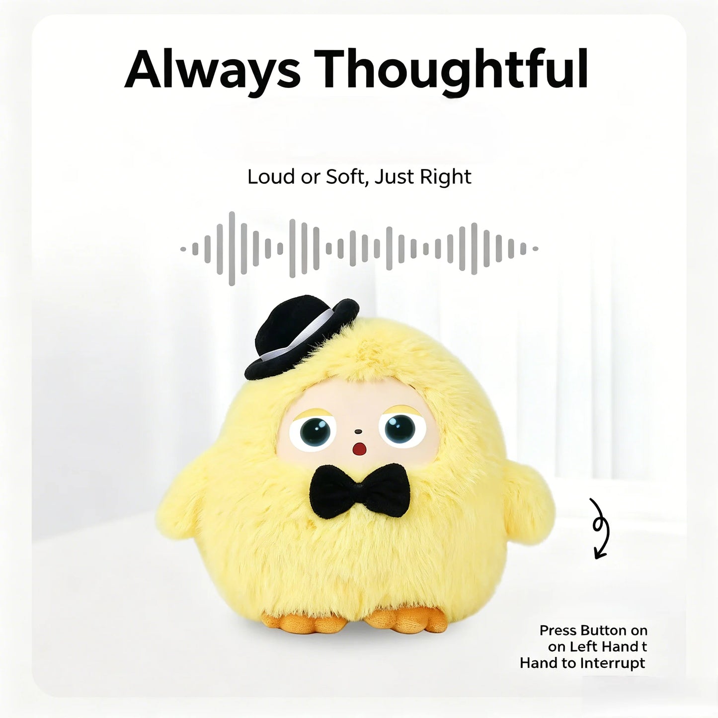 Smart AI Plush Robot, Voice Interactive Electronic Pet Toy with Dynamic LED Eyes, USB Rechargeable, All Ages Kids Toy, gift
