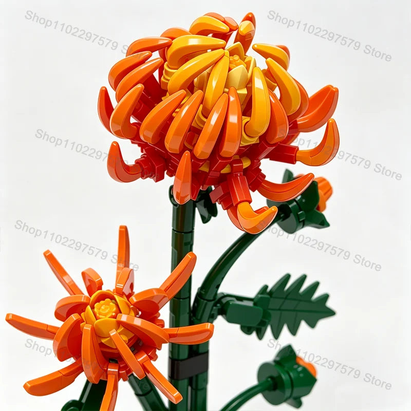 Bouquet Blossom Building Blocks Set Creative DIY Flower Toys for Kids and Adults Perfect for Holiday Party Decorations and Gifts