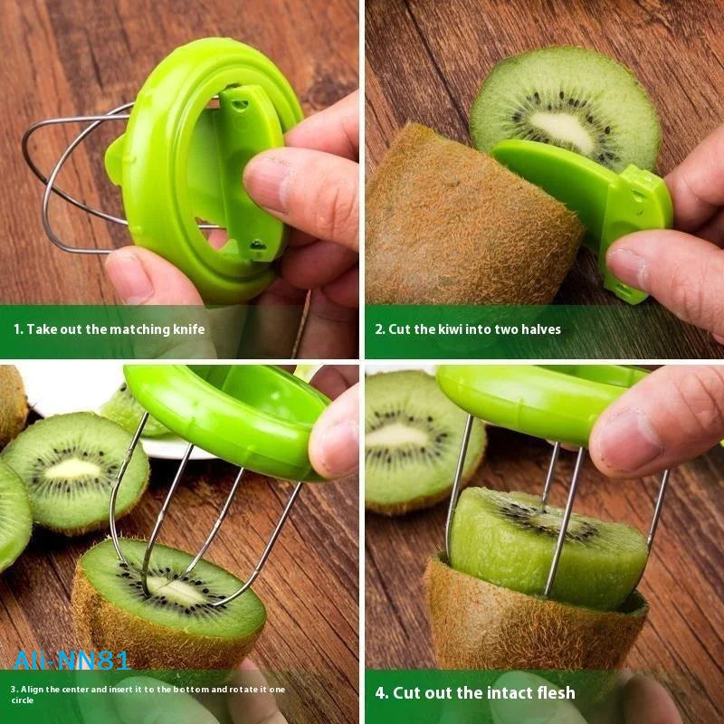Kiwi Cutter & Peeler – Stainless Steel Fruit Slicer with Lemon Peeling Tool & Salad Maker