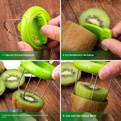 Kiwi Cutter & Peeler – Stainless Steel Fruit Slicer with Lemon Peeling Tool & Salad Maker